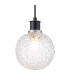 Plattsburgh 1.3m Pendant 1 Light E14 IP44 15cm Round Textured Crumple Glass Shade Satin Nickel Clear & Satin Black-7