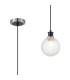 Plattsburgh 1.3m Pendant E14 IP44 15cm Round Textured Diamond Pattern Glass Shade Satin Nickel Clear & Satin Black-1