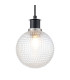 Plattsburgh 1.3m Pendant E14 IP44 15cm Round Textured Diamond Pattern Glass Shade Satin Nickel Clear & Satin Black-7