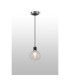 Plattsburgh 1.3m Pendant 1 Light E14 IP44 15cm Round Dimpled Glass Shade Satin Nickel Clear & Satin Black-3