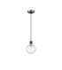 Plattsburgh 1.3m Pendant 1 Light E14 IP44 15cm Round Dimpled Glass Shade Satin Nickel Clear & Satin Black-5