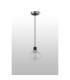 Plattsburgh 1.3m Pendant 1 Light E14 IP44 15cm Round Dimpled Glass Shade Satin Nickel Clear & Satin Black-8