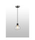 Plattsburgh 1.3m Pendant 1 Light E14 IP44 15cm Round Textured Melting Glass Shade Satin Nickel Clear & Satin Black-3