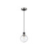 Plattsburgh 1.3m Pendant 1 Light E14 IP44 15cm Round Textured Melting Glass Shade Satin Nickel Clear & Satin Black-5