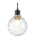 Plattsburgh 1.3m Pendant 1 Light E14 IP44 15cm Round Textured Melting Glass Shade Satin Nickel Clear & Satin Black-7