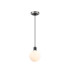 Plattsburgh 1.3m Pendant 1 Light E14 IP44 15cm Round Glass Shade Satin Nickel Opal & Satin Black-4