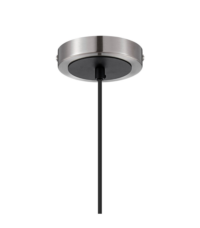 Plattsburgh 1.3m Pendant 1 Light E14 IP44 15cm Round Glass Shade Satin Nickel Opal & Satin Black-6