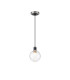 Plattsburgh 1.3m Pendant 1 Light E14 IP44 15cm Round Ribbed Glass Shade Satin Nickel Clear & Satin Black-4