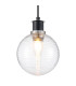 Plattsburgh 1.3m Pendant 1 Light E14 IP44 15cm Round Ribbed Glass Shade Satin Nickel Clear & Satin Black-7