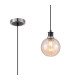 Plattsburgh 1.3m Pendant 1 Light E14 IP44 15cm Round Segment Glass Shade Satin Nickel Amber Plated & Satin Black-1
