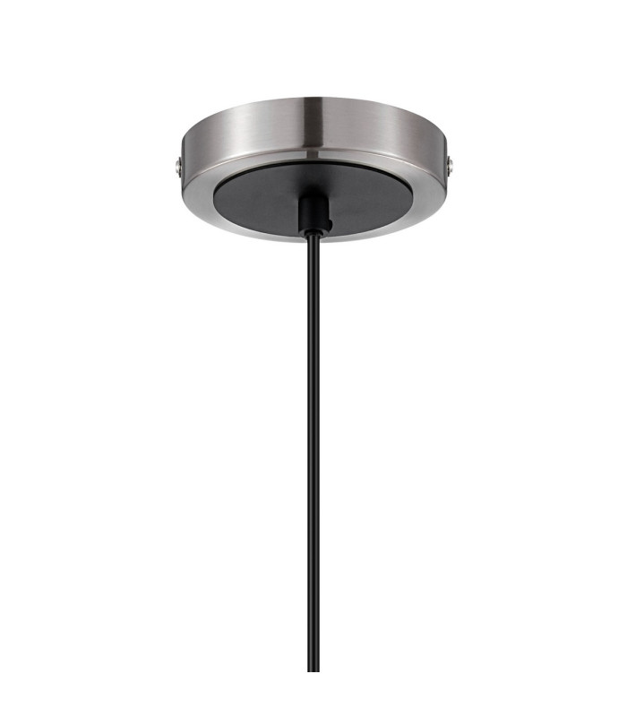 Plattsburgh 1.3m Pendant 1 Light E14 IP44 15cm Round Segment Glass Shade Satin Nickel Amber Plated & Satin Black-6