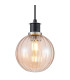Plattsburgh 1.3m Pendant 1 Light E14 IP44 15cm Round Segment Glass Shade Satin Nickel Amber Plated & Satin Black-7