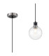 Plattsburgh 1.3m Pendant 1 Light E14 IP44 15cm Round Segment Glass Shade Satin Nickel Clear & Satin Black-1