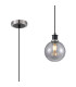 Plattsburgh 1.3m Pendant 1 Light E14 IP44 15cm Round Segment Glass Shade Satin Nickel Smoke Plated & Satin Black-1