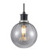 Plattsburgh 1.3m Pendant 1 Light E14 IP44 15cm Round Segment Glass Shade Satin Nickel Smoke Plated & Satin Black-7
