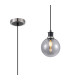 Plattsburgh 1.3m Pendant 1 Light E14 IP44 15cm Round Glass Shade Satin Nickel Smoke Plated & Satin Black-1