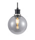 Plattsburgh 1.3m Pendant 1 Light E14 IP44 15cm Round Glass Shade Satin Nickel Smoke Plated & Satin Black-7