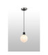 Plattsburgh 1.3m Pendant 1 Light E14 IP44 15cm Round Speckled Glass Shade Satin Nickel White & Satin Black-3