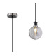 Plattsburgh 1.3m Pendant E14 IP44 15cm Round Textured Smooth/Ribbed Glass Shade Satin Nickel Smoke Plated & Satin Black-1