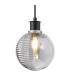 Plattsburgh 1.3m Pendant E14 IP44 15cm Round Textured Smooth/Ribbed Glass Shade Satin Nickel Smoke Plated & Satin Black-7
