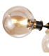 Plattsburgh Semi Ceiling 3 Light E14 IP44 15cm Round Glass Shade Brass Amber Plated & Satin Black-6