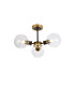 Plattsburgh Semi Ceiling 3 Light E14 IP44 15cm Round Glass Shade Brass Clear & Satin Black-1