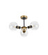 Plattsburgh Semi Ceiling 3 Light E14 IP44 15cm Round Glass Shade Brass Clear & Satin Black-4