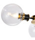 Plattsburgh Semi Ceiling 3 Light E14 IP44 15cm Round Glass Shade Brass Clear & Satin Black-6