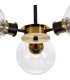 Plattsburgh Semi Ceiling 3 Light E14 IP44 15cm Round Glass Shade Brass Clear & Satin Black-7