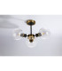 Plattsburgh Semi Ceiling 3 Light E14 IP44 15cm Round Glass Shade Brass Clear & Satin Black-8