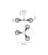Plattsburgh Semi Ceiling 3 Light E14 IP44 15cm Round Crackled Glass Shade Brass Clear & Satin Black-2