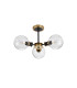 Plattsburgh Semi Ceiling 3 Light E14 IP44 15cm Round Crackled Glass Shade Brass Clear & Satin Black-4