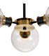 Plattsburgh Semi Ceiling 3 Light E14 IP44 15cm Round Crackled Glass Shade Brass Clear & Satin Black-7