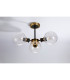 Plattsburgh Semi Ceiling 3 Light E14 IP44 15cm Round Crackled Glass Shade Brass Clear & Satin Black-8