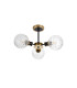 Plattsburgh Semi Ceiling 3 Light E14 IP44 15cm Round Textured Crumple Glass Shade Brass Clear & Satin Black-4
