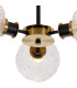 Plattsburgh Semi Ceiling 3 Light E14 IP44 15cm Round Textured Crumple Glass Shade Brass Clear & Satin Black-7