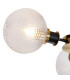 Plattsburgh Semi Ceiling 3 Light E14 IP44 15cm Round Textured Diamond Pattern Glass Shade Brass Clear & Satin Black-6