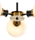 Plattsburgh Semi Ceiling 3 Light E14 IP44 15cm Round White & Grey Marble Effect Glass Shade Brass & Satin Black Framework-7