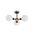 Plattsburgh Semi Ceiling 3 Light E14 IP44 15cm Round Glass Shade Brass Opal & Satin Black-4