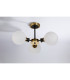 Plattsburgh Semi Ceiling 3 Light E14 IP44 15cm Round Glass Shade Brass Opal & Satin Black-8
