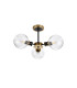 Plattsburgh Semi Ceiling 3 Light E14 IP44 15cm Round Ribbed Glass Shade Brass Clear & Satin Black-4
