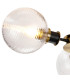 Plattsburgh Semi Ceiling 3 Light E14 IP44 15cm Round Ribbed Glass Shade Brass Clear & Satin Black-6