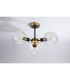 Plattsburgh Semi Ceiling 3 Light E14 IP44 15cm Round Ribbed Glass Shade Brass Clear & Satin Black-8