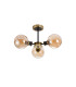Plattsburgh Semi Ceiling 3 Light E14 IP44 15cm Round Segment Glass Shade Brass Amber Plated & Satin Black-4