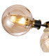 Plattsburgh Semi Ceiling 3 Light E14 IP44 15cm Round Segment Glass Shade Brass Amber Plated & Satin Black-6