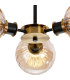 Plattsburgh Semi Ceiling 3 Light E14 IP44 15cm Round Segment Glass Shade Brass Amber Plated & Satin Black-7