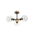 Plattsburgh Semi Ceiling 3 Light E14 IP44 15cm Round Segment Glass Shade Brass Clear & Satin Black-4