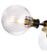 Plattsburgh Semi Ceiling 3 Light E14 IP44 15cm Round Segment Glass Shade Brass Clear & Satin Black-6