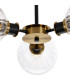 Plattsburgh Semi Ceiling 3 Light E14 IP44 15cm Round Segment Glass Shade Brass Clear & Satin Black-7