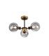 Plattsburgh Semi Ceiling 3 Light E14 IP44 15cm Round Segment Glass Shade Brass Smoke Plated & Satin Black-1